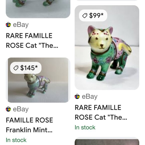 Famille Rose Franklin Mint Cabinet Cat Collection - Picture 13 of 14